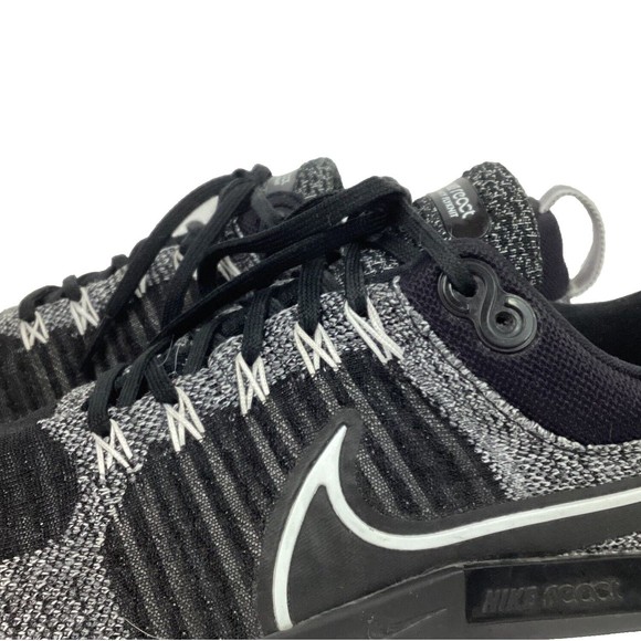 Nike React Infinity Flyknit-Men's 9.5-Black/White Knit Running Shoes- CT2423-101 - Picture 5 of 12